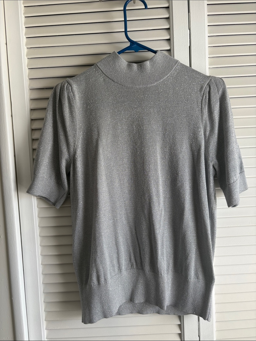 Michael Kors Silver Metallic Knit Top